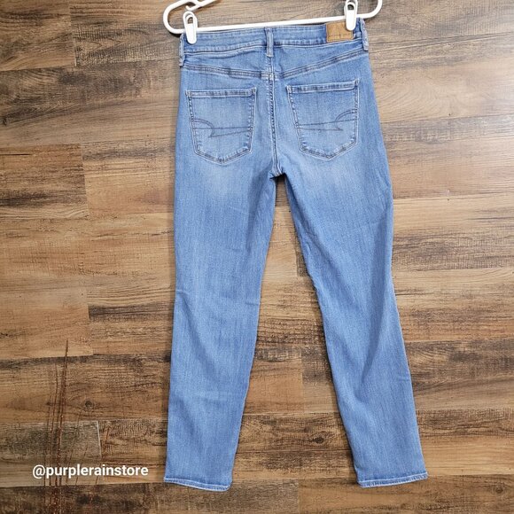 American Eagle Jeans Size 6 Skinny Mid Rise Next Level Stretch Medium Light Wash - Picture 2 of 13